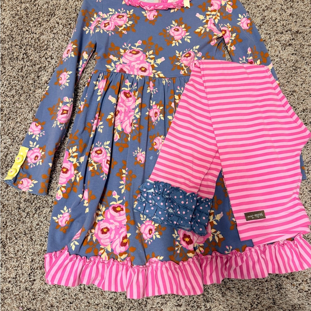 Matilda Jane Blue and Pink Floral Pajama Set
